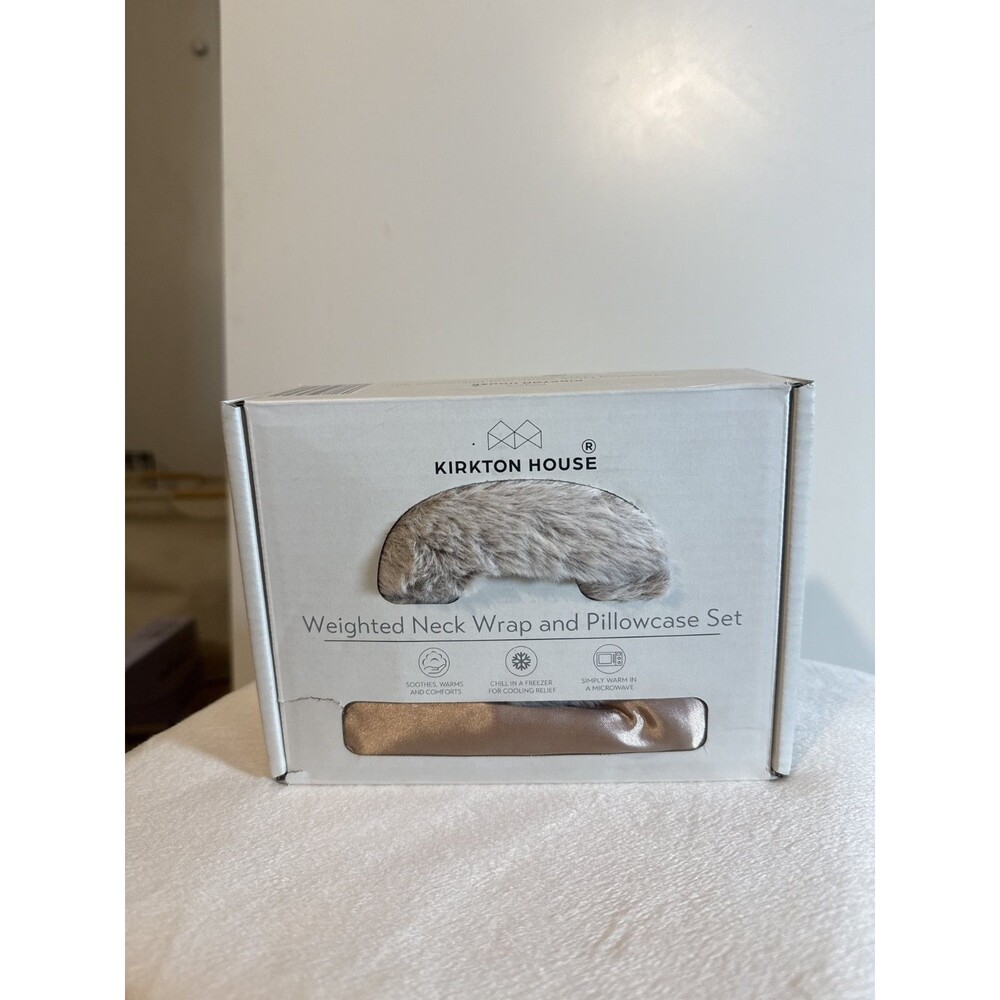 Kirkton House Weighted Neck Wrap & Pillowcase Set Gold NIB Hot/Cold Therapy
